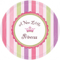 Talerzyki papierowe Roczek Dziewczynki - Mała Księżniczka 18 cm